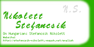 nikolett stefancsik business card